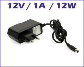 Zasilacz wtyczkowy sieciowy 12V / 1A 2,1/5,5