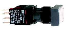 Przycisk kompletny biały podśw. prost., O 16, kryty sam. powr., 12...24V- 1NO+1NC XB6DW1B5B