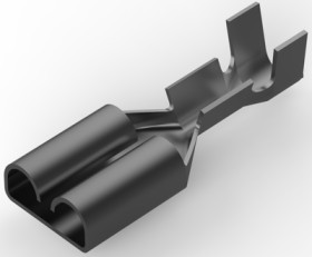 Uninsulated flat plug sleeve, 6.35 x 0.81 mm, 0.32 to 0.82 mm², AWG 22 to 18, brass, tin-plated, 60838-1