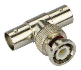 PRZEJŚCIE BNC WTYK - 2X BNC GNIAZDO (TRÓJNIK) (ZLBNC WT-2XGNI)