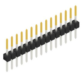 Pin header, 15 pole, pitch 2.54 mm, straight, black, 10046376