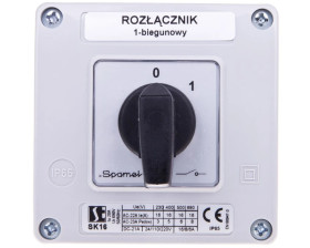 Łącznik krzywkowy 0-1 1P 16A w obudowie SK16-1.825OB11