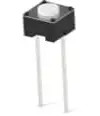 Short-stroke pushbutton, Form A (N/O), 50 mA/24 VDC, unlit , actuator (white, L 0.7 mm), 2.2 N, THT, 2-1437565-6
