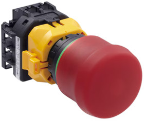 Emergency stop, turn/pull release, mounting Ø  22 mm, illuminated, 1 Form A (N/O) + 3 Form B (N/C), XW1E-LV4TG13Q4MFR