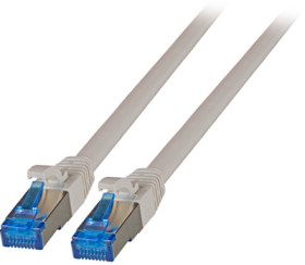 Patch cable highly flexible, highly flexible, RJ45 plug, straight to RJ45 plug, straight, Cat 6A, S/FTP, LSZH, 0.25 m, gray, K55