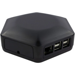CamdenBoss CBHEX1-PI3-BK Hex-Box Pi 3 Ready Enclosure, Black