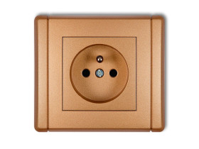 FLEXI Gniazdo pojedyncze z uziemieniem (przesłony torów prądowych) złoty metalik 8FGP-1zp KARLIK