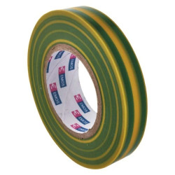 Taśma izolacyjna PVC 15mm / 10m żółto-zielona F61515