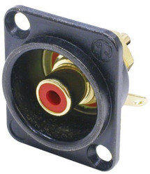 RCA chassis socket, Cincheinbaubuchse, 16 A, löten, NF2D-B-2