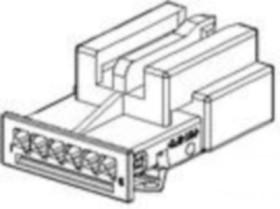 Plug, unequipped, 6 pole, straight, 1 row, natural, 2-1564011-2
