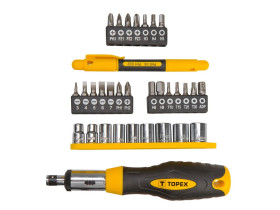 Końcówki wkrętakowe z uchwytem zestaw 34 szt. 39D522 TOPEX
