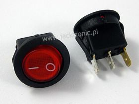 PRZEŁ.<57A> CZERWONY PODŚW.230V OKRĄGŁY.