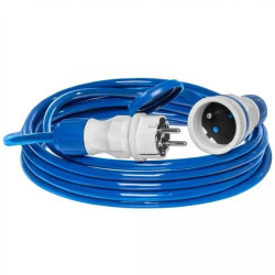 Przedłużacz elektryczny Kabel zasilający budowlany Premium poliuretanowy PUR (H07BQ-F) 3x2,5mm2 (wtyk / gniazdo z klapką) 16A IP