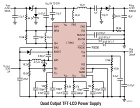 High Current Quad Output Regulator for TFT LCD Panels