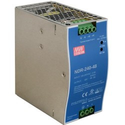 ZASILACZ IMPULSOWY NA SZYNĘ DIN MEAN WELL NDR-240-48 48V/240W/5A