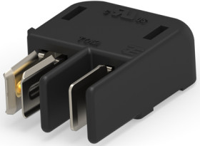 Connector, 2 pole, pitch 4 mm, angled, black, 1-2213614-1