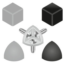 Zaślepka wspornika narożnego Szary Zatyczka uchwytu narożnego pasujący profil 40 x 40R