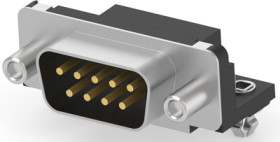 D-Sub plug, 9 pole, standard, equipped, angled, solder pin, 788793-1