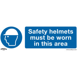 Worksafe SS8V1 Safety Sign Safety Helmets Must Be Worn In This Area SelfAd Vinyl