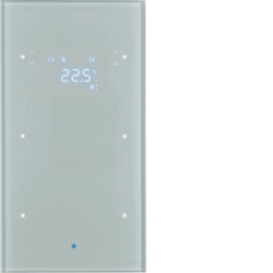 KNX TS Sensor dotykowy 2-kr z reg. temp., szkło, alu 75642034