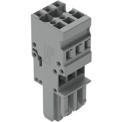 Socket header, 3 pole, pitch 5 mm, straight, gray, 769-103