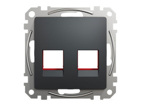 SEDNA DESIGN & ELEMENTS Płytka czołowa 2xRJ45 do wk.5e-6UTP KRONE czarny antracyt SDD114441C SCHNEIDER ELECTRIC