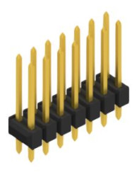 Pin header, 14 pole, pitch 2.54 mm, straight, black, 10055370