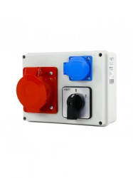 Rozdzielnica siłowa n/t 1x32A 5P 1x230V łącznik krzywkowy 0-1 IP-44 154x199x77 mm NBOX19.6