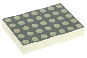 Wyświetlacz diodowy LED ze wspólną anodą 7 x 5 10 mcd 5 x 7, Czerwony 52mm Kingbright 625 nm