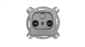 Mini Gniazdo Antenowe Rtv Przelotowe 9Db Srebrny Metalik 7Mg9p