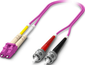 FO patch cable, LC duplex to 2 x ST, 1.5 m, OM4, multimode 50/125 µm, 1187025