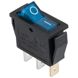 Przełącznik kołyskowy pojedynczy niebieski (SPST) z podświetleniem