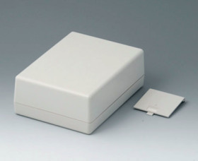 ABS shell housing, (L x W x H) 120 x 118 x 68 mm, gray white (RAL 9002), A9413747