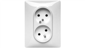 Valena Life Gniazdo Podwójne Z/U Z Przesłonami /Monoblok/ Białe 753186