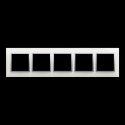 Ramka pięciokrotna szklana srebrna mgła DRN5/71 Kontakt Simon54 Nature