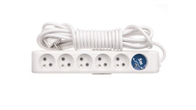 Przedłużacz Przenośny 6-Krotny Z Uziemieniem I Przesłonami Styków 5M, Kolor...