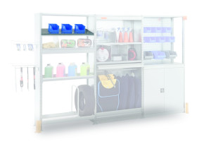 System półek, kolor RAL 7040, 4-poziomowy, materiał: Blacha stalowa galwanizowana, Manorga