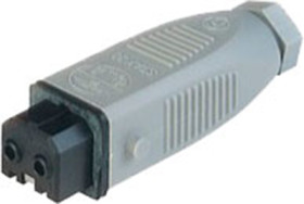 Jack, 2 pole, cable assembly, screw connection, 1.5 mm², gray, 931264106