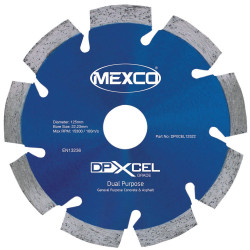MEXCO DPXCEL12522 XCEL Grade Dual Purpose Diamond Blade 125 x 22mm