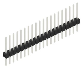 Pin header, 20 pole, pitch 2.54 mm, straight, black, 10046503