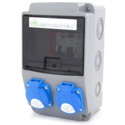 Rozdzielnica budowlana, ogrodowa 2*GS 230V + zabezpieczenia + różnicówka + certyfikowany licznik MID, 6NO21C00FL