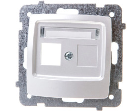 KARO Obudowa gniazda komputerowego pojedynczego srebrny perłowy GPK-1S/p/43