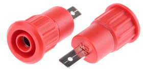 Gniazdo bananowe Żeński Wypustka typ Gniazdo bananowe Czerwony 24A Staubli rozmiar 4 mm