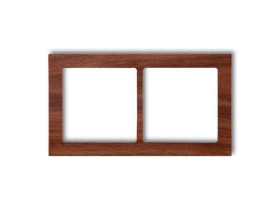 DECO Ramka 2 podwójna uniwersalna - drewno (orzech amerykański) orzech amerykański DRD-2E KARLIK