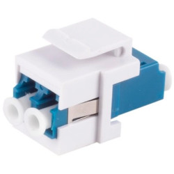 FO connector, LC duplex socket to LC duplex socket, OS1/OS2, singlemode, ceramic, blue, BYB-4-98F2120