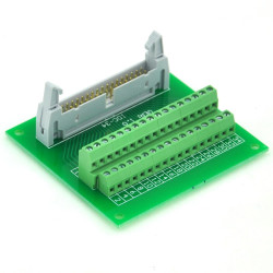 ELECTRONICS-SALON IDC34 2x17 Pins 0.1&quot; Male Header Breakout Board, Terminal Block, Connector.