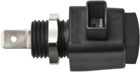 Quick pressure clamp, 12.5 mm, black, 300 V, 16 A, faston plug, nickel-plated, ESD 798 / SW