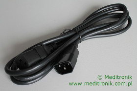 Przedłużacz kabla zasilającego złącza C14 / C19 długość 2m, 3x1mm2