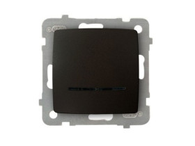 KARO Wyłącznik pojedynczy z podświetleniem niebieskim IP-20 zaciski gwintowe czekoladowy metalik ŁP-1SS/m/40 OSPEL