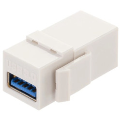 Gniazdo komputerowe USB 3.0 A / A moduł typu keystone biały Mediabox NEKU 25.7003